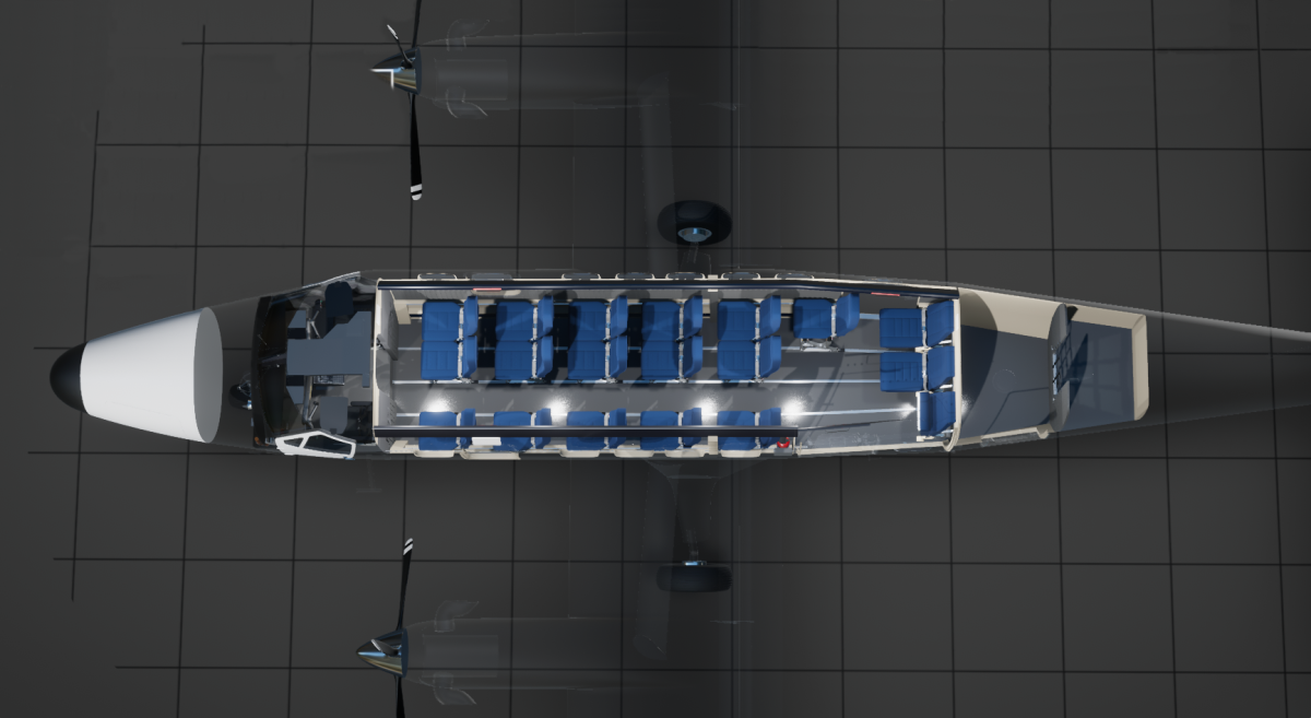 Illustration of 19-seat Twin Otter interior