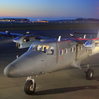 Grey Viking Guardian 400 aircraft on runway