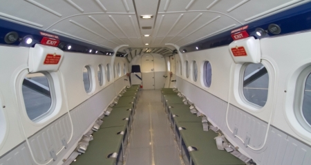 Interior view of Twin Otter parajump configuration
