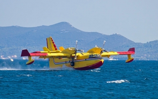 Viking Aerial Firefighter Aircraft on Water
